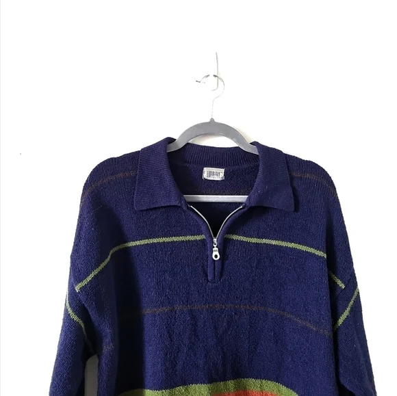 Vintage Blue Striped Sweater - Picture 3 of 4